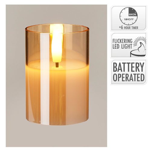 Gyertya LED-es üveg hengerben M7cm