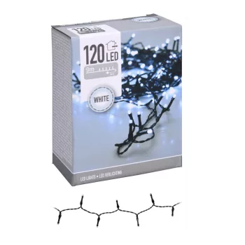 Fényfüzér 120 LED-es adapteres hideg 9m