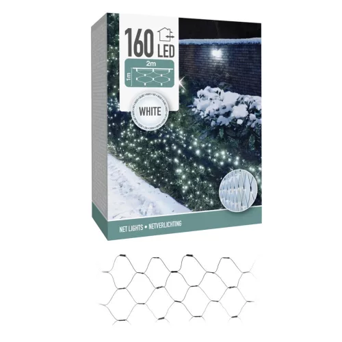 Háló 160 LED-es adapteres hideg 2x1m