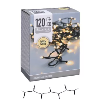 Fényfüzér 120 LED-es adapteres meleg 9m