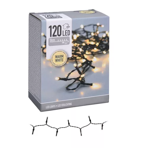 Fényfüzér 120 LED-es adapteres meleg 9m