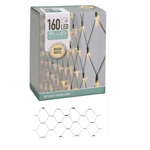 Háló 160 LED-es adapteres meleg 2x1m