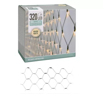 Háló 320 LED-es adapteres meleg 3x1,5m