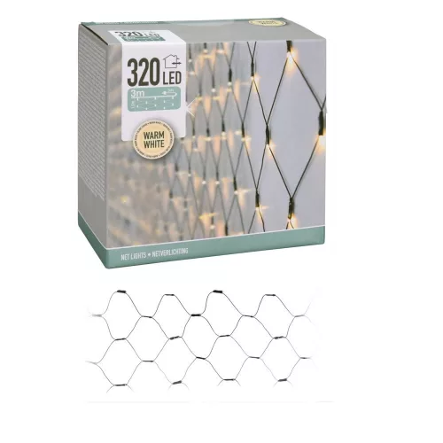 Háló 320 LED-es adapteres meleg 3x1,5m