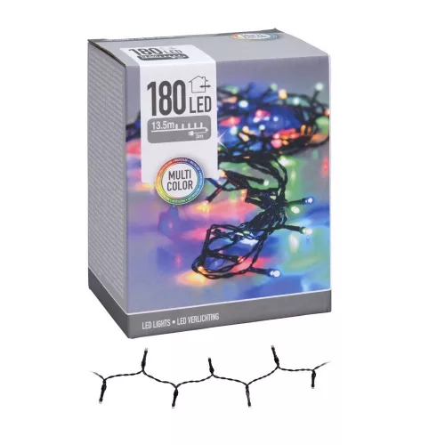 Fényfüzér 180 LED-es adapteres multi color 13,5m