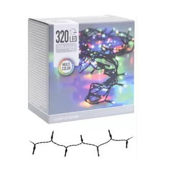 Fényfüzér 320 LED-es adapteres multi 24m