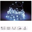 Ezüst drótkábeles fényfüzér 240 LED-es programos  adapteres hideg