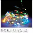 Ezüst drótkábeles fényfüzér 120 LED-es programos  adapteres multi