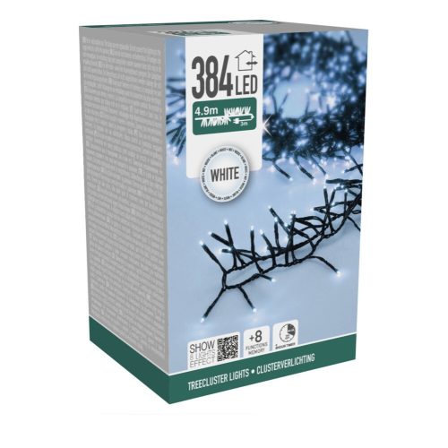 Sűrű fényfüzér 384 LED-es időzítős programos adapteres hideg