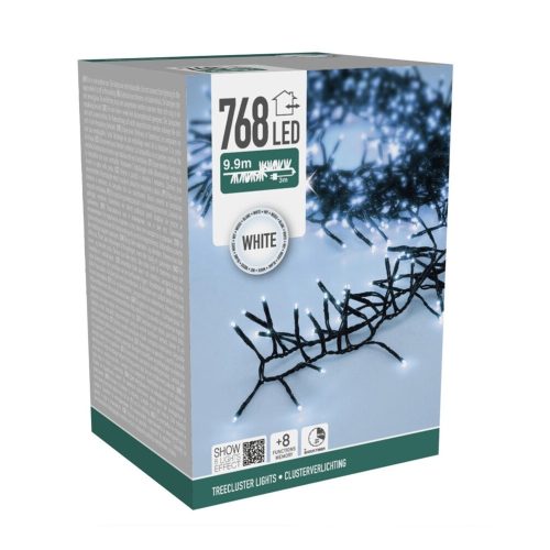 Sűrű fényfüzér 768 LED-es időzítős programos adapteres hideg