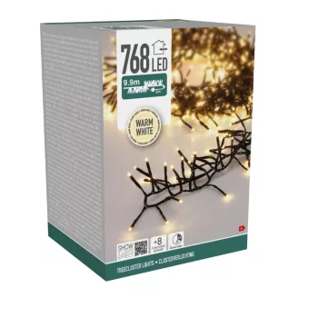   Extra sűrű fényfüzér 768 LED-es időzítős programos adapteres meleg 9,9m
