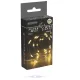 Ezüst drótkábeles fényfüzér 20 LED-es időzítős elemes (elem nélkül) meleg 95cm