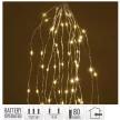 Ezüst drótkábeles korbács 80 LED-es elemes (elem nékül) meleg 10x75cm