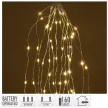 Ezüst drótkábeles korbács 160 LED-es elemes (elem nékül) meleg 8x190cm