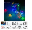 Ezüst drótkábeles csillagfüzér 20 LED-es elemes (elem nélkül) multi