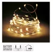 Arany drótkábeles fényfüzér 20 LED-es elemes (elem nélkül) extra meleg 95cm