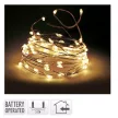 Arany drótkábeles fényfüzér 40 LED-es elemes (elem nélkül) extra meleg 195cm