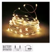 Arany drótkábeles fényfüzér 80 LED-es elemes (elem nélkül) extra meleg 395cm