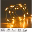 Arany drótkábeles fényfüzér 100 LED-es elemes (elem nélkül) extra meleg 495cm