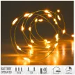 Arany drótkábeles fényfüzér 40 LED-es időzítős elemes (elem nélkül) extra meleg 195cm