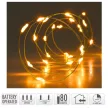 Arany drótkábeles fényfüzér 80 LED-es elemes időzítővel (elem nélkül)  extra meleg