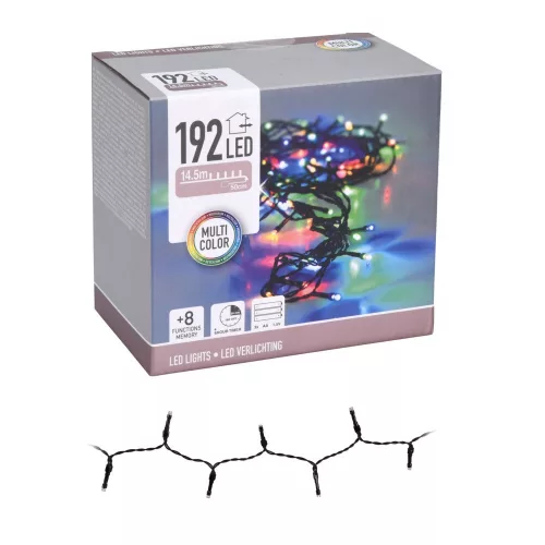 Fényfüzér 192 LED-es programos elemes (elem nélkül) multi 14,5m