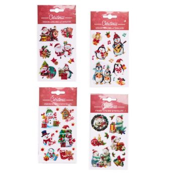 Matrica karácsonyi mintával piros glitteres 8x12cm