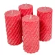 Bársony glitter csavart henger gyertya 55x100cm piros 4db/csom (db ár) 