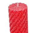 Bársony glitter csavart henger gyertya 55x100cm piros 4db/csom (db ár) 