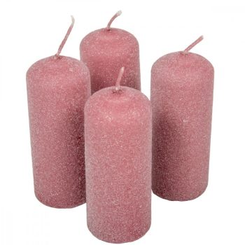   Bársony glitter henger gyertya 40x100mm hús 4db/csom (db ár)