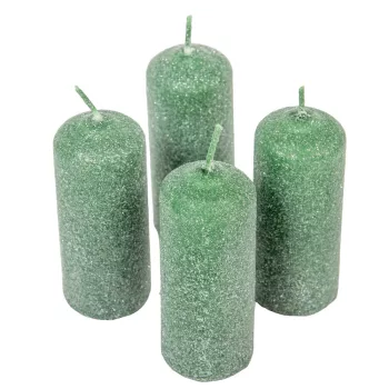   Bársony glitter henger gyertya 40x100mm zöld 4db/csom (db ár)