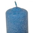 Bársony glitter henger gyertya 50x75mm acél kék 4db/csom (db ár)
