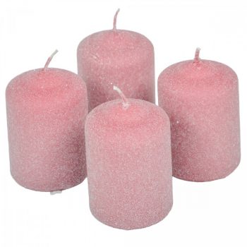   Bársony glitter henger gyertya 50x75mm hús 4db/csom (db ár)