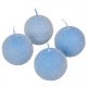 Bársony glitter gömb gyertya 60mm acél kék 4db/csom (db ár)