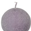 Bársony glitter gömb gyertya 60mm halvány lila