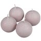 Bársony glitter gömb gyertya 60mm mályva 4db/csom (db ár)