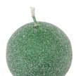 Bársony glitter gömb gyertya 60mm új zöld 4db/csom (db ár)