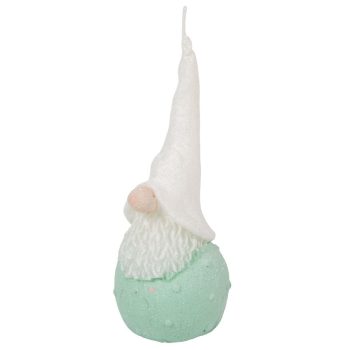 Bársony glitter kicsi hóapó gyertya 55x130mm menta