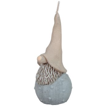   Bársony glitter kicsi hóapó gyertya 55x130mm világos szürke