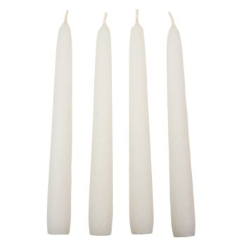   Bársony glitter spitz gyertya 195mm fehér 4db/csom (db ár)
