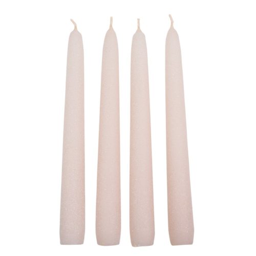 Bársony glitter spitz gyertya 195mm ivory 4db/csom (db ár)