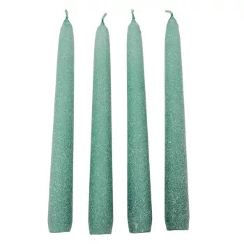 Bársony glitter spitz gyertya 195mm menta 4db/csom (db ár)