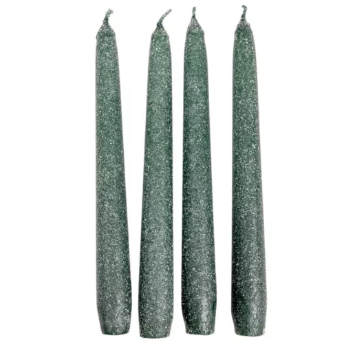 Bársony glitter spitz gyertya 195mm zöld 4db/csom (db ár)