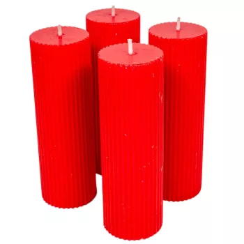 Bordás henger gyertya 50x150mm piros 4db/csom (db ár)