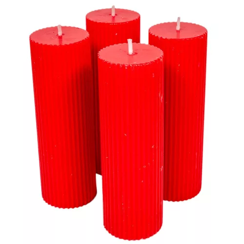 Bordás henger gyertya 50x150mm piros 4db/csom (db ár)