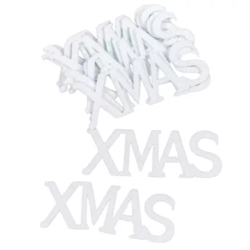 XMAS feliart filc fekvő fehér 8cm 10db-os