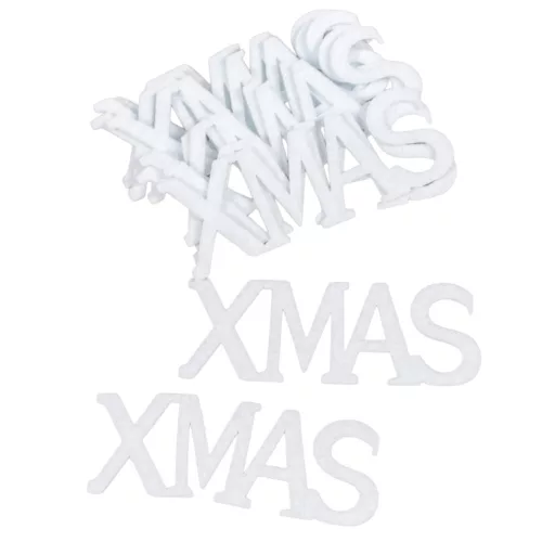 XMAS feliart filc fekvő fehér 8cm 10db-os