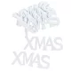 XMAS feliart filc fekvő fehér 8cm 10db-os