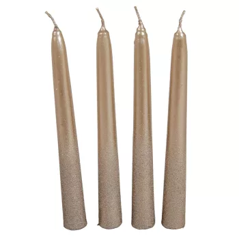 Bársony metál spitz gyertya 195mm homok 4db/csom (db ár)