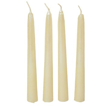 Bársony metál spitz gyertya 195mm ivory 4db/csom (db ár)